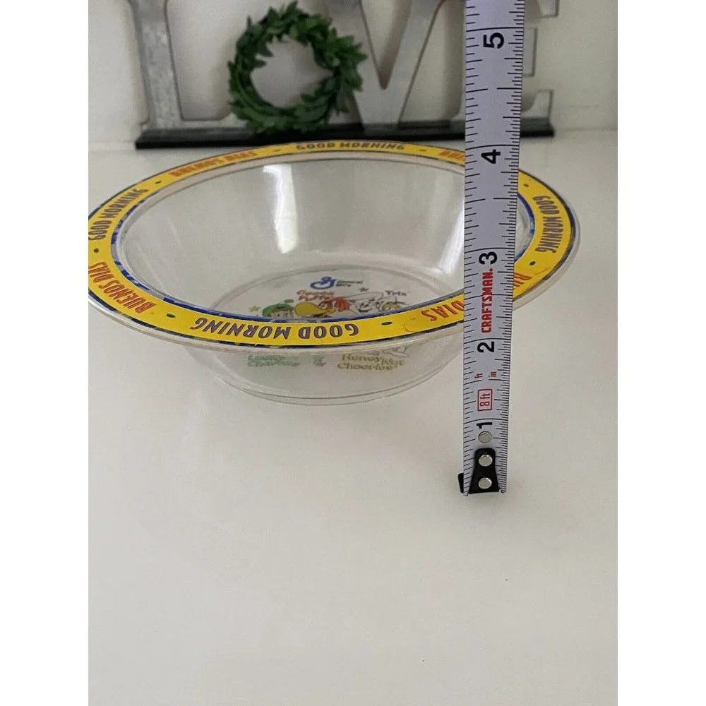 General Mills Cereal Squad Clear Cereal Bowl Good Morning Vintage Rare Good Cond